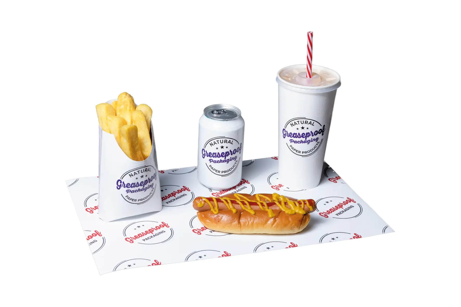 7. 406 x 255mm White Printed Greaseproof Paper 01 1